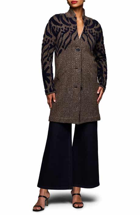 Tufted Detail Double Knit Coat