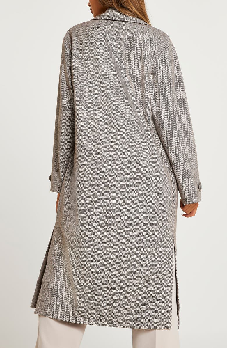 River Island Jersey Open Front Duster, Alternate, color, Light Grey
