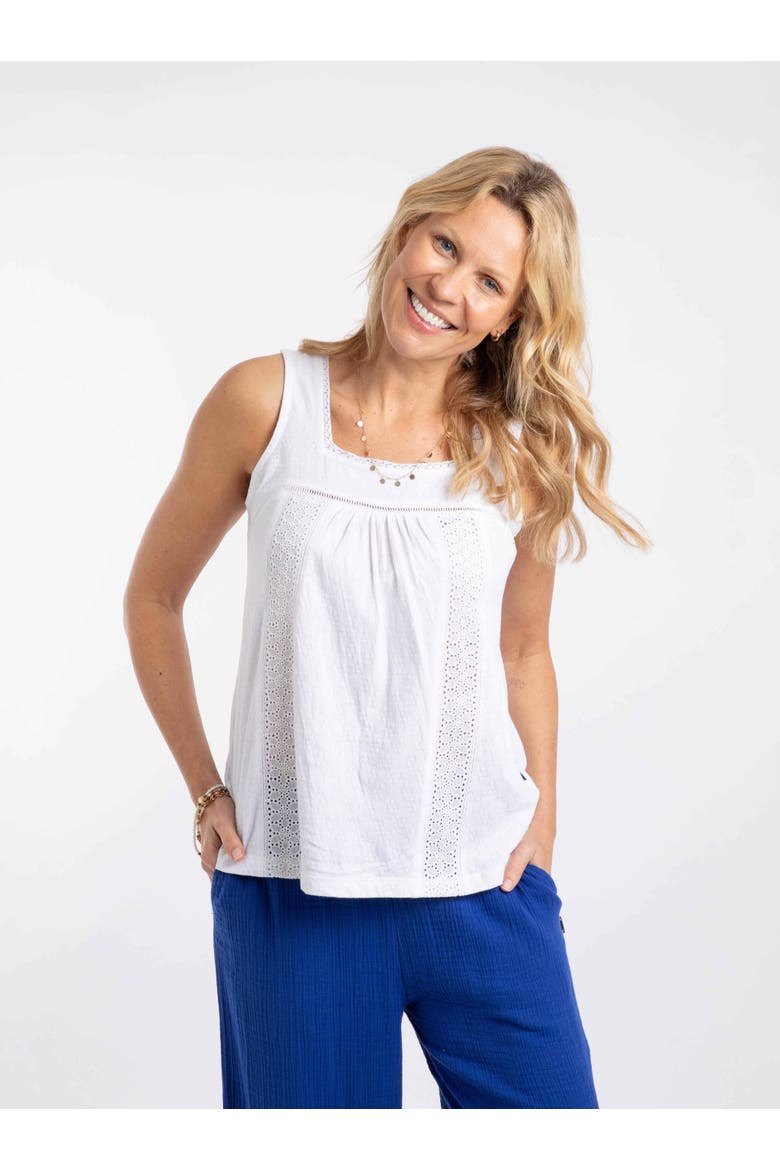 Chelle Square Neck Jersey Vest, Main, color, White