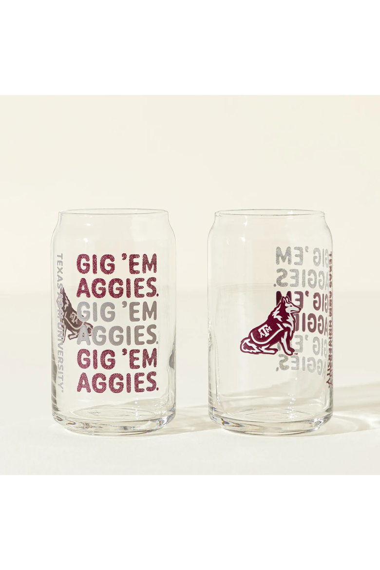 Show Your Spirit! College Can-Shaped Glass Set, Alternate, color, Texas A&M University