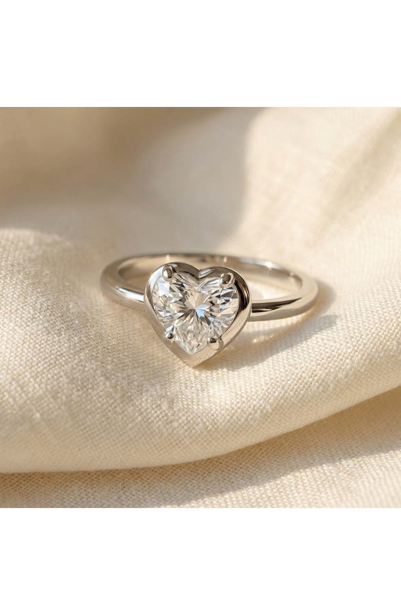 Bliss Diamond Certified 2 1/2Ct Heart Diamond Button Engagement Ring 14k Gold or Pt Lab Grown, Alternate, color, 14K White Gold