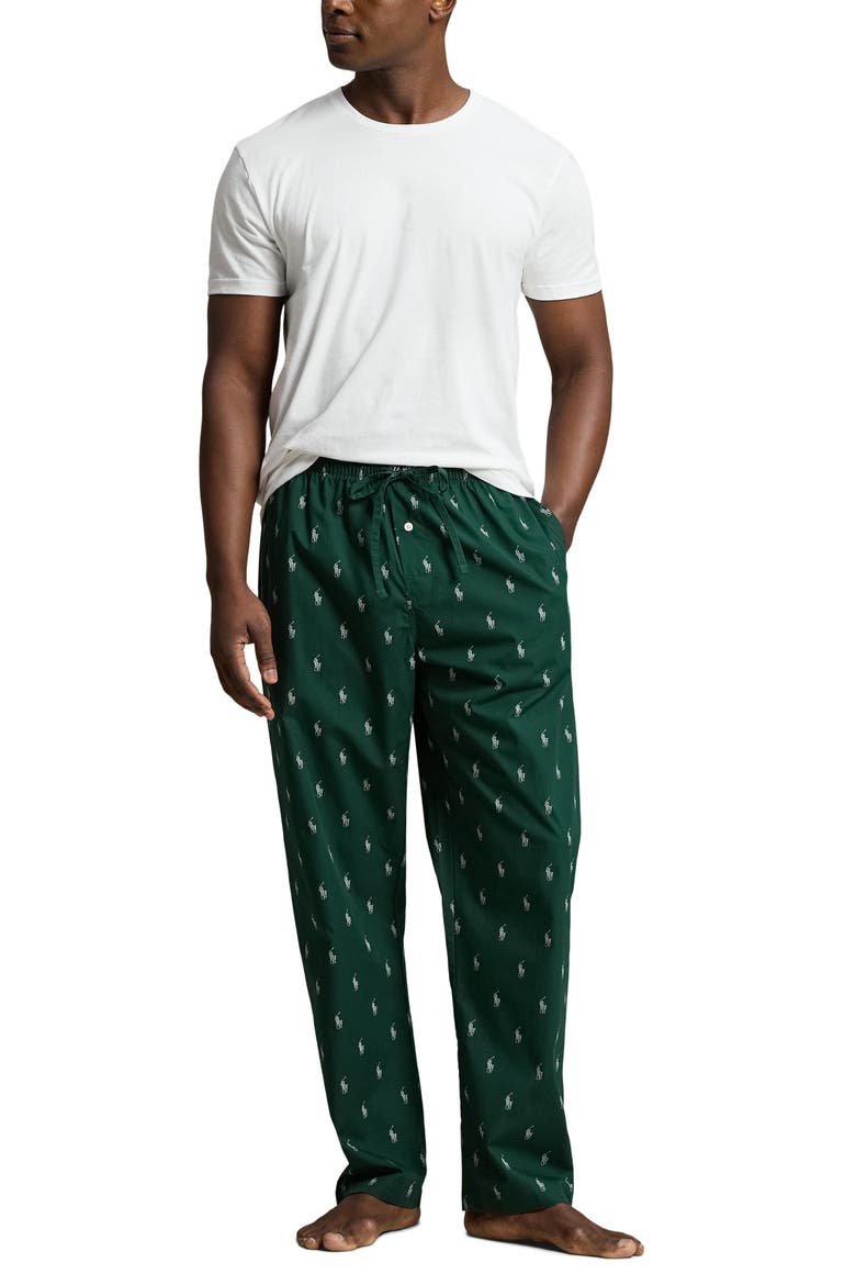 Pony Print Pajama Pants, Main, color, COLLEGE GREEN/ NEVIS AOPP