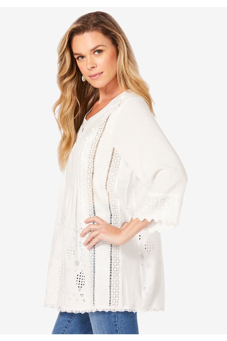 Eyelet Big Shirt, Alternate, color, DUSK BLUE