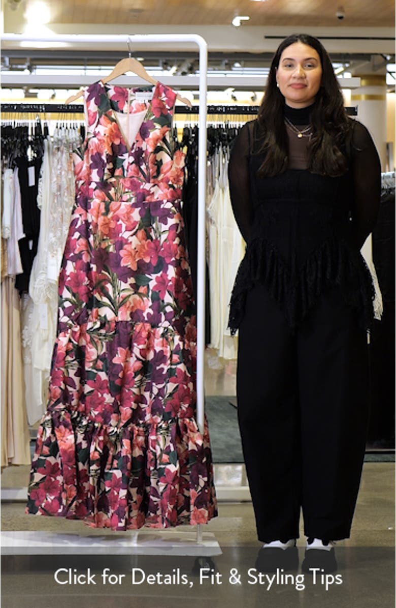 Rori Floral Sleeveless Mikado Gown, sales video thumbnail