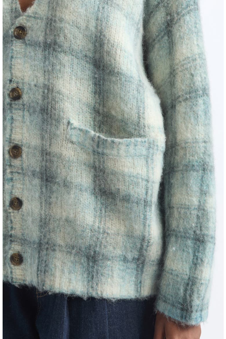 Plaid Oversize Cardigan, Alternate, color, BLUE PLAID