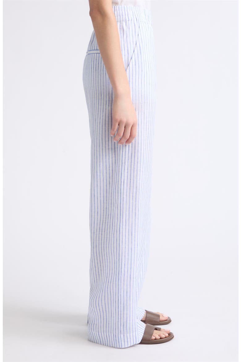 Tyler Wide Leg Linen Pants, Alternate, color, WHITE/CLASSIC BLUE