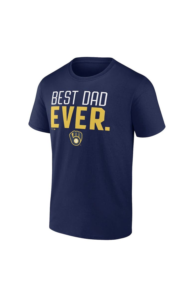 PROFILE Men's Navy Milwaukee Brewers Big & Tall Best Dad T-Shirt, Alternate, color, 