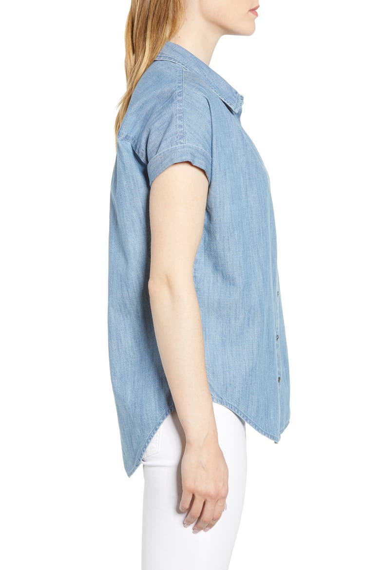Chambray Camp Shirt, Alternate, color, LIGHT CHAMBRAY