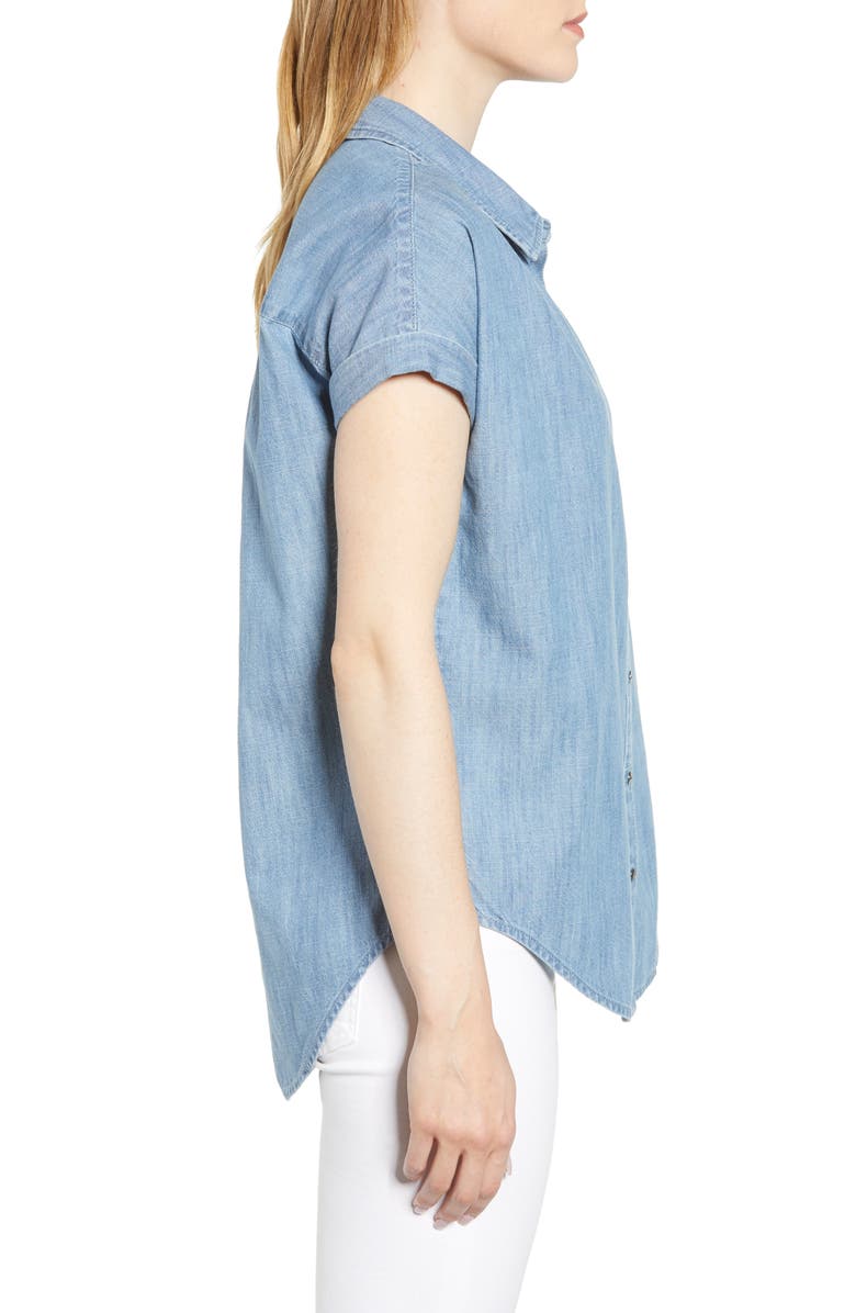 Caslon<sup>®</sup> Chambray Camp Shirt, Alternate, color, 