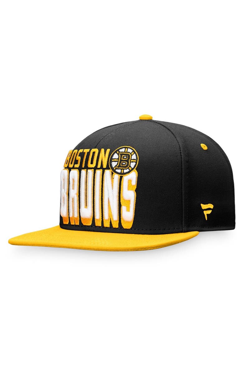 FANATICS Men's Fanatics Branded Black/Gold Boston Bruins Heritage Retro Two-Tone Snapback Hat, Alternate, color, Black
