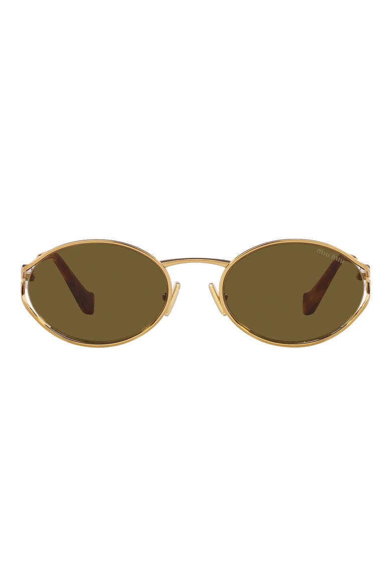 54mm Oval Sunglasses, Main, color, DARK BROWN