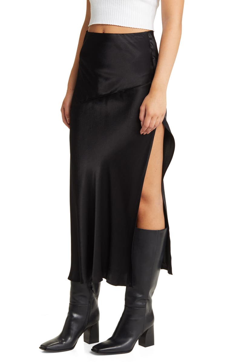 Sophie Rue Manhattan Satin Maxi Skirt, Alternate, color,
