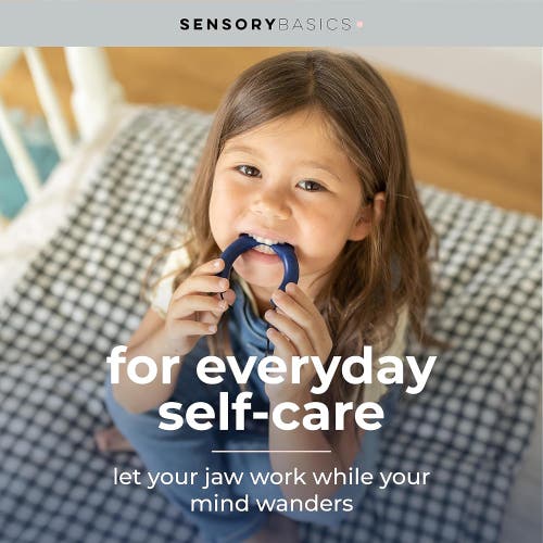 Sensory Basics U Chew Necklace, 2 Pack, Oral Therapy Tool For Light Chewers In Blue