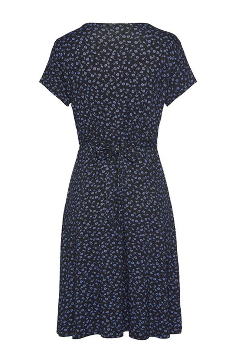 LASCANA Women's Short Sleeve Print Dress, Alternate, color, Blue Printed