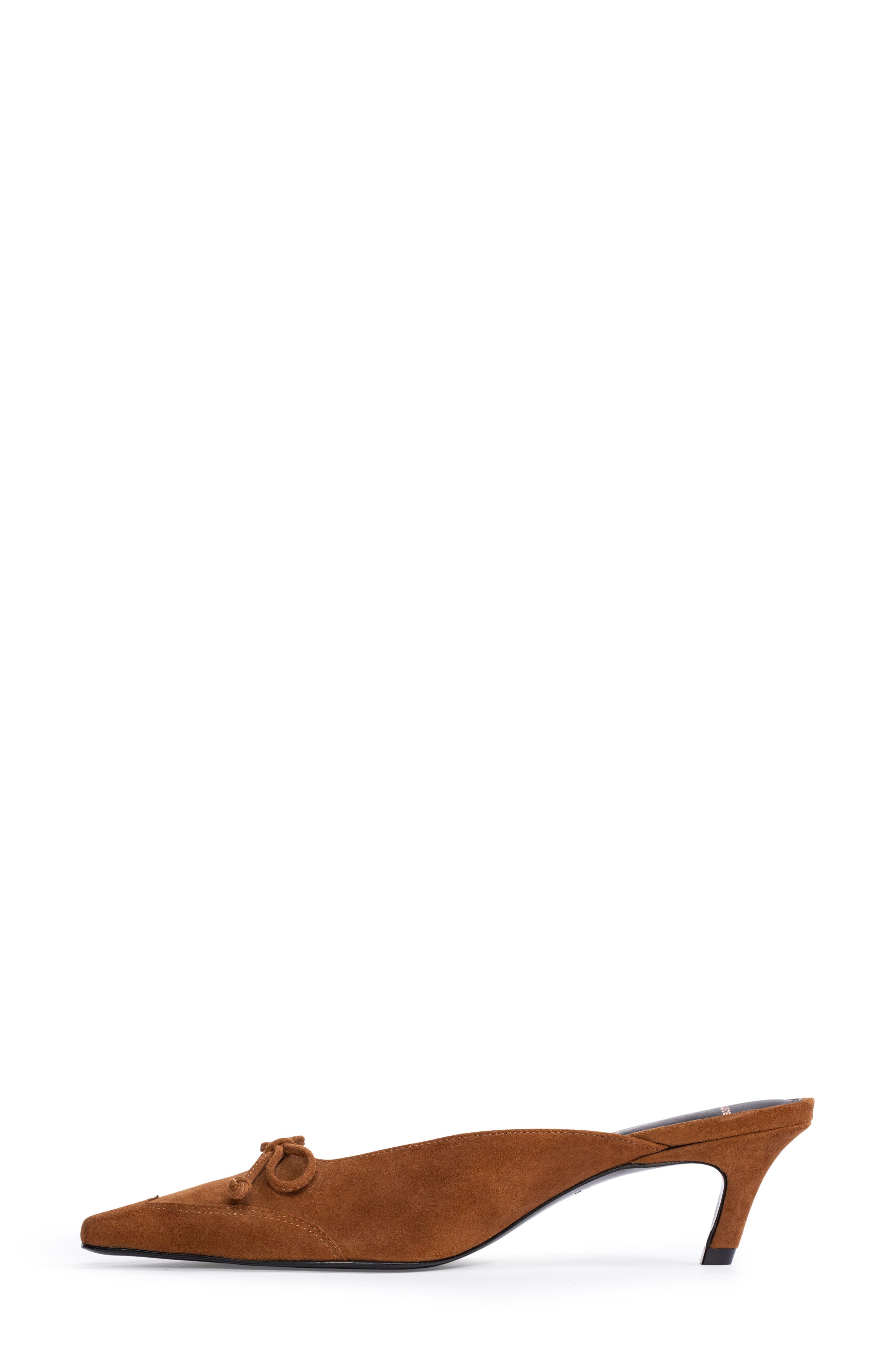 BLACK SUEDE STUDIO Lolita Wingtip Pointed Toe Kitten Heel Mule, Alternate, color, 