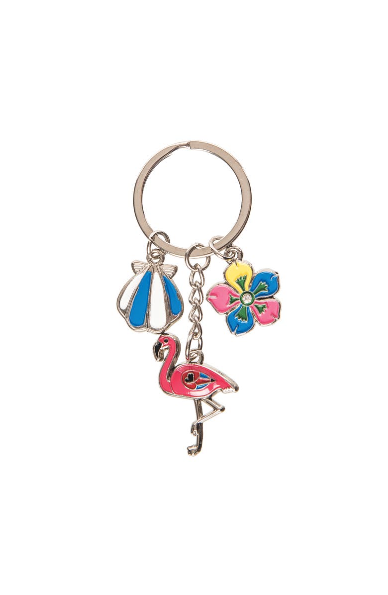 Beachcombers Flamingo Keychain, Main, color, Pink