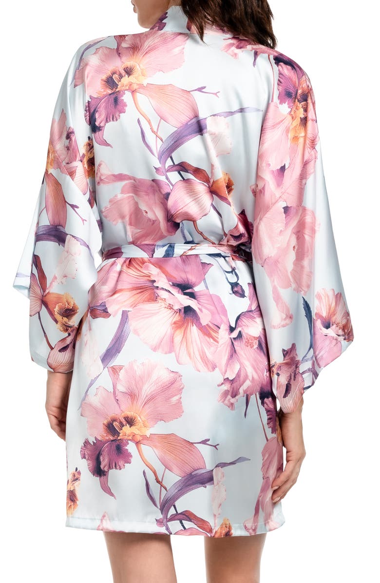 Midnight Bakery Haven Print Satin Short Robe, Alternate, color,