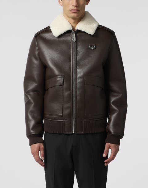 Eco Shearling Aviator Jacket Men