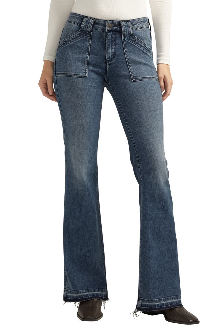 Suki Curvy Release Hem Flare Jeans, Main, color, INDIGO