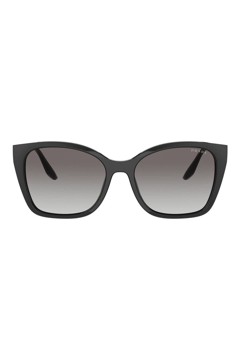 54mm Gradient Cat Eye Sunglasses, Main, color, BLACK