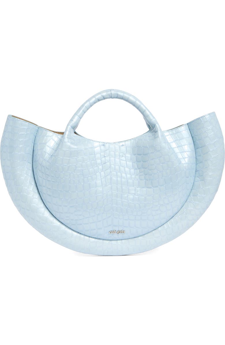 Cult Gaia Bella Croc-Embossed Leather Tote Bag, Main, color,