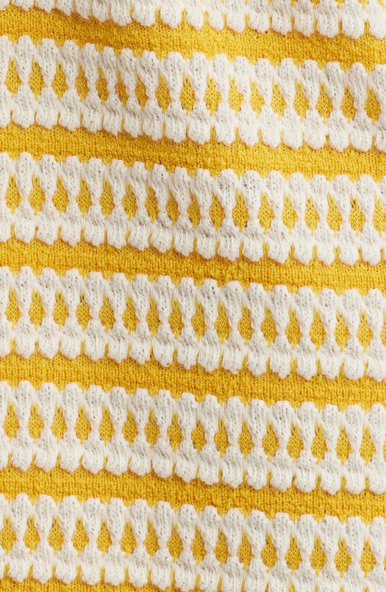 Topshop Textured Stripe Drawstring Shorts, Alternate, color, Orange