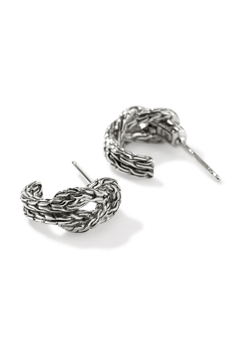 Love Knot Hoop Earrings, 9mm, Alternate, color, SILVER