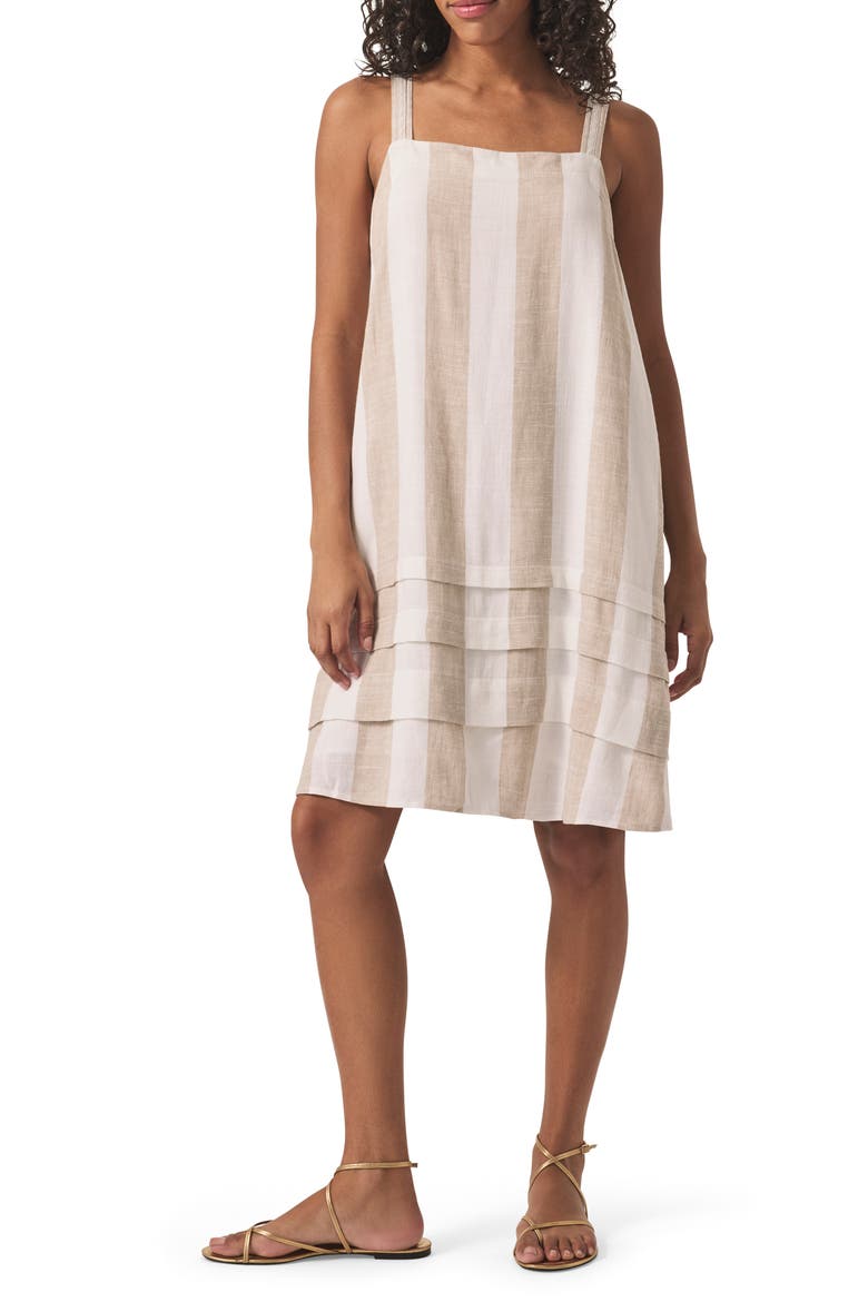 Celine Stripe Dress, Main, color, FAWN STRIPE