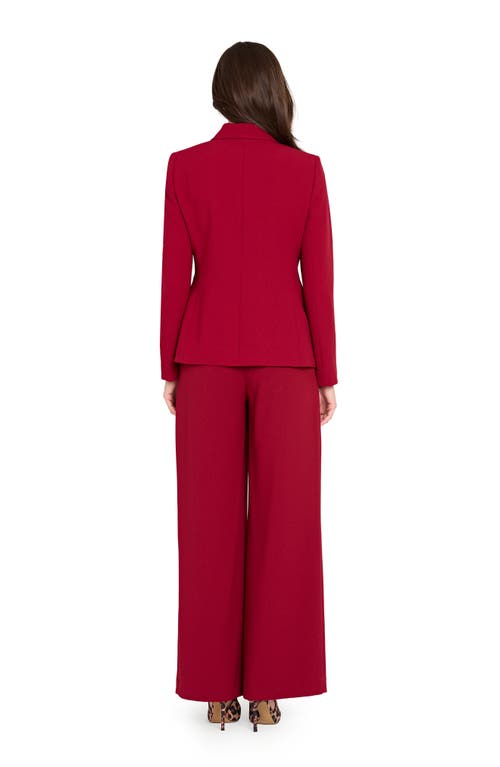 Tahari Asl Plus Size Mid-rise Wide-leg Pants In Red