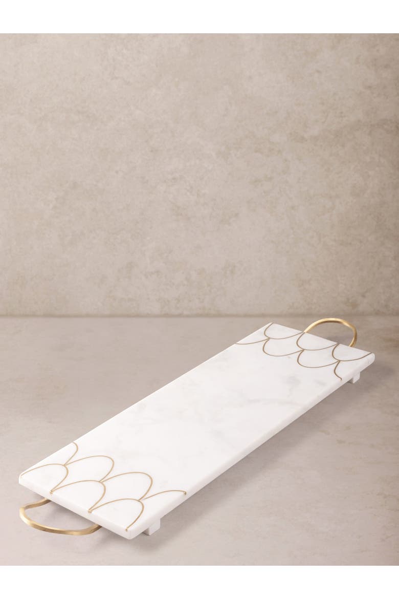 San Miguel Marble Tray, Main, color, Ivory White