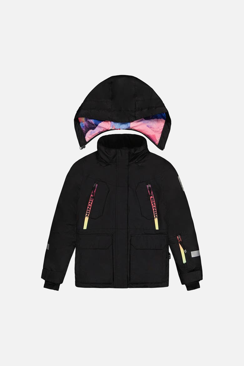 Mountain Teknik Jacket & Pants Two Piece Snowsuit, Alternate, color, Pink Print with Blue Mountains