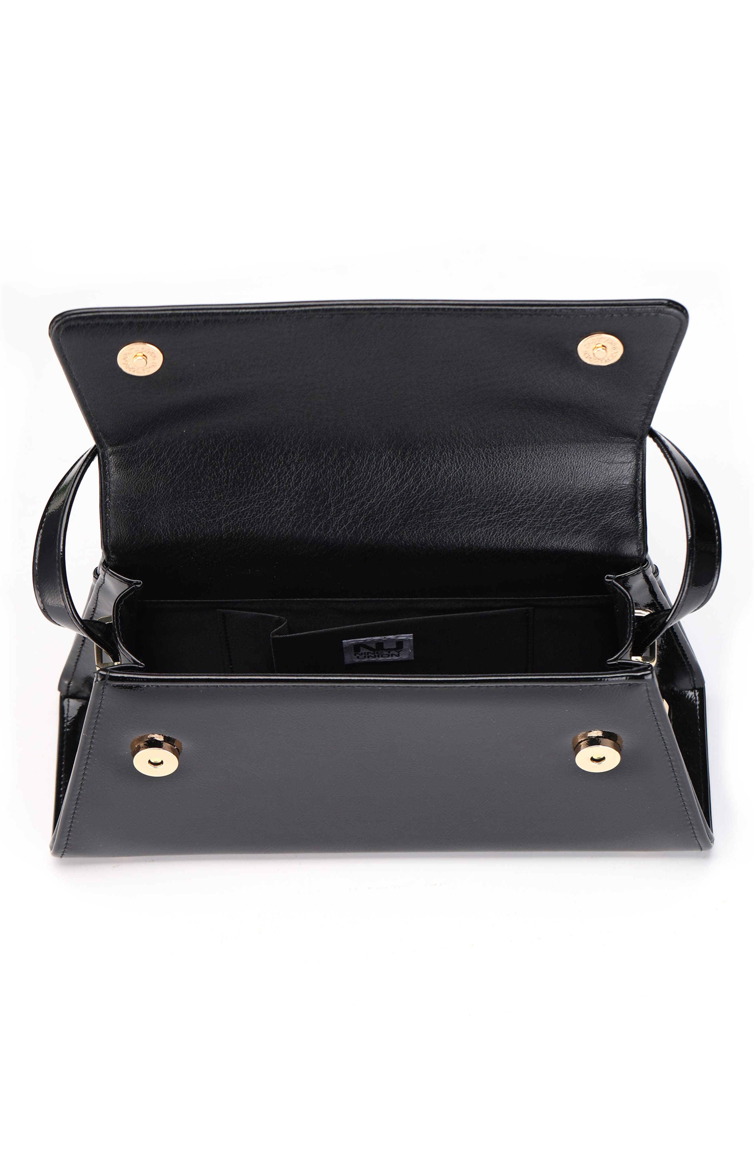 Patent Faux Leather Handbag, Alternate, color, BLACK MULTI