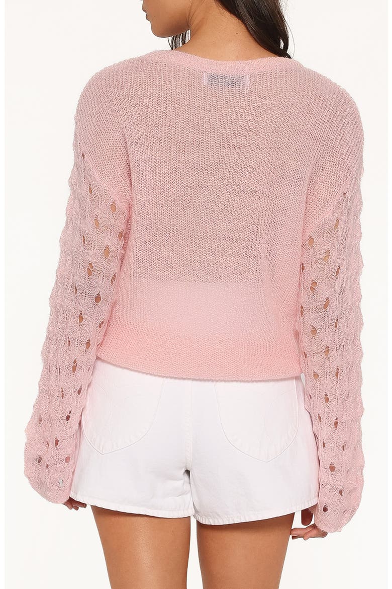 Janina Open Stitch Sweater, Alternate, color, PINK