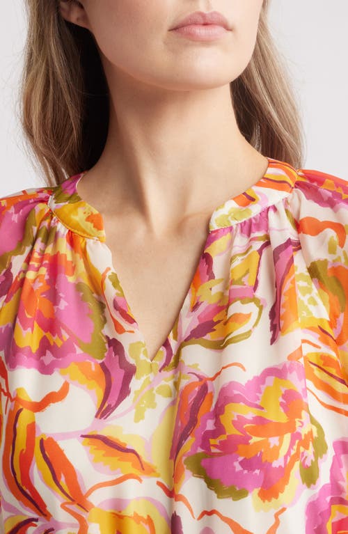 Julia Jordan Chiffon Midi Dress In Orange Multi