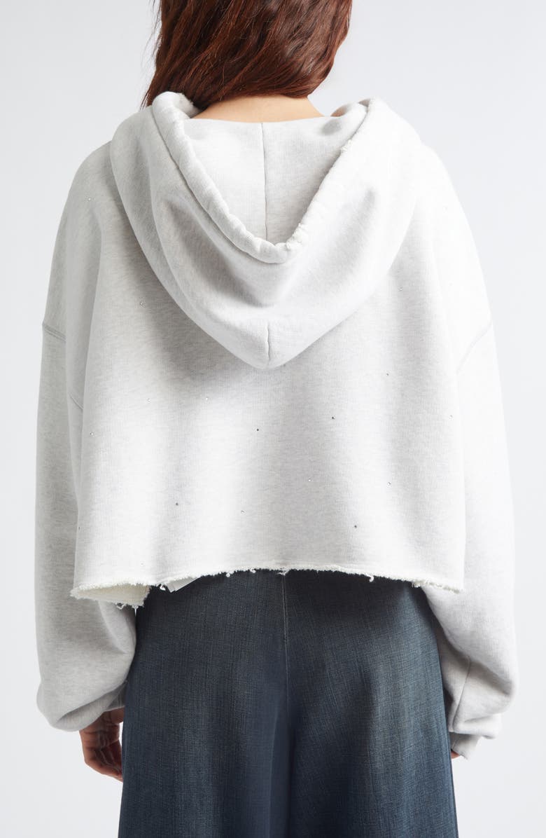 Golden Goose Star Oversize Crop Hoodie, Alternate, color, Vintage Gray Melange