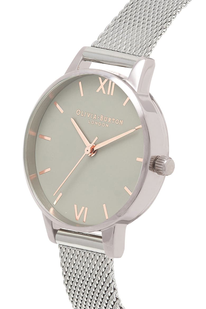 Mesh Strap Watch, 30mm, Alternate, color, SILVER/ GREY