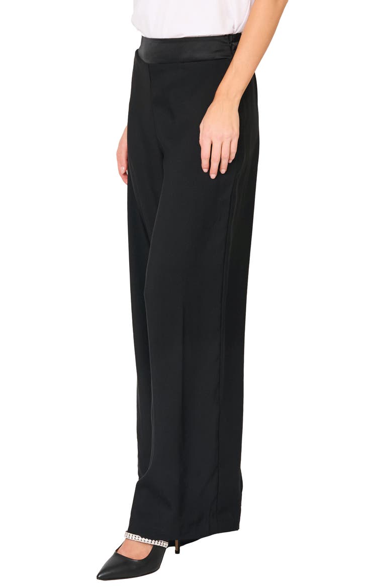 Solstice Wide Leg Satin Pants, Alternate, color, BLACK