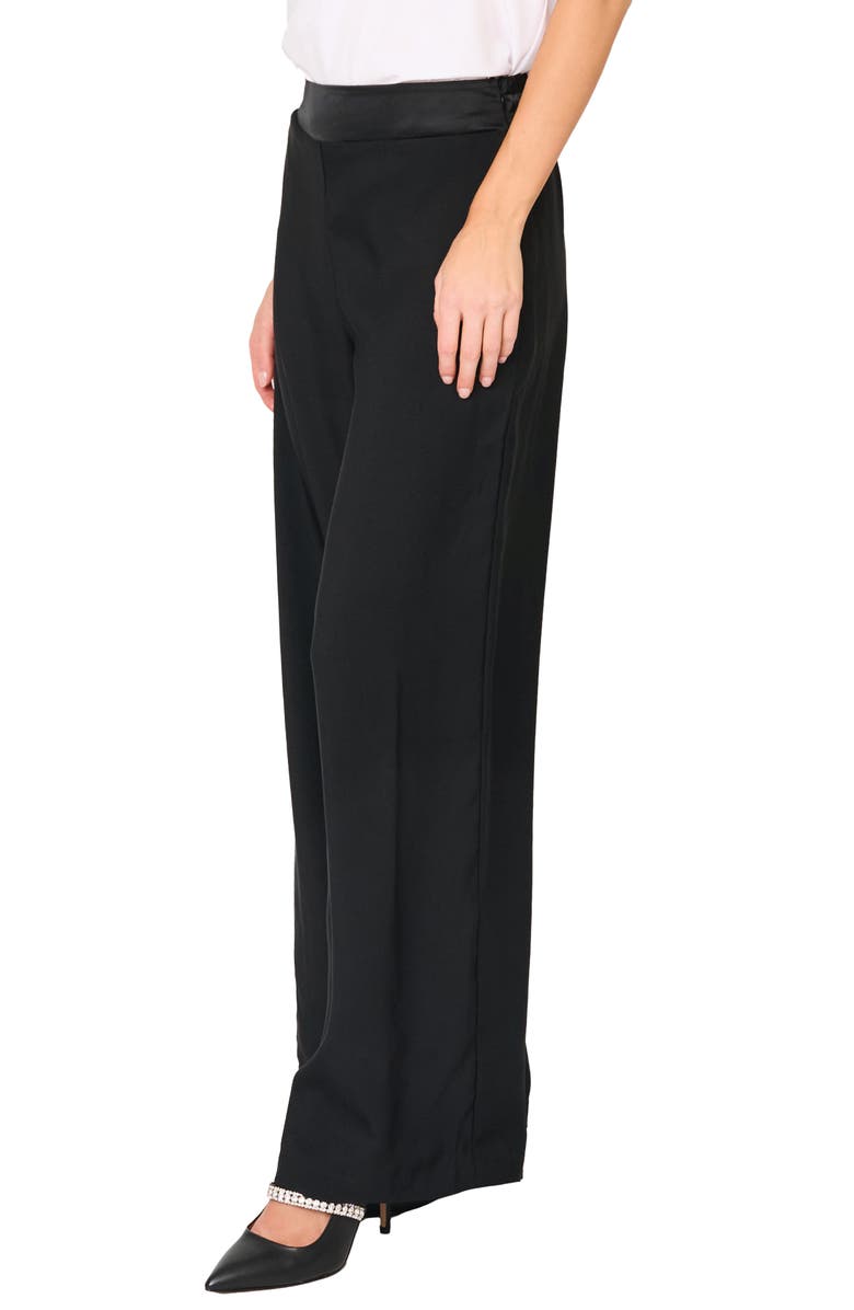 GIBSONLOOK Solstice Wide Leg Satin Pants, Alternate, color, Black