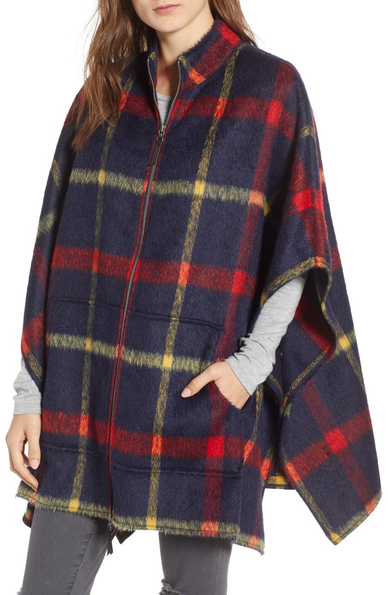Treasure & Bond Blanket Plaid Cape, Main, color, 