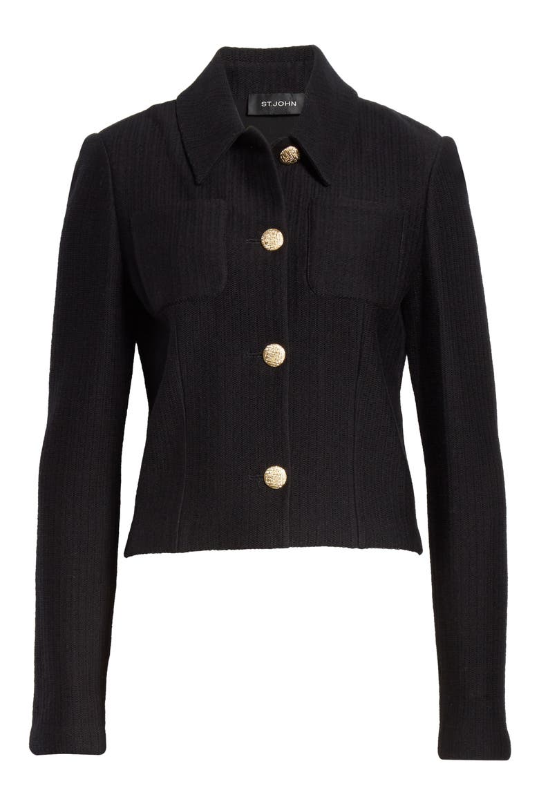 Float Jacquard Knit Jacket, Alternate, color, CAVIAR
