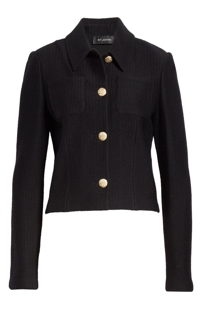 St. John Collection Float Jacquard Knit Jacket, Alternate, color,