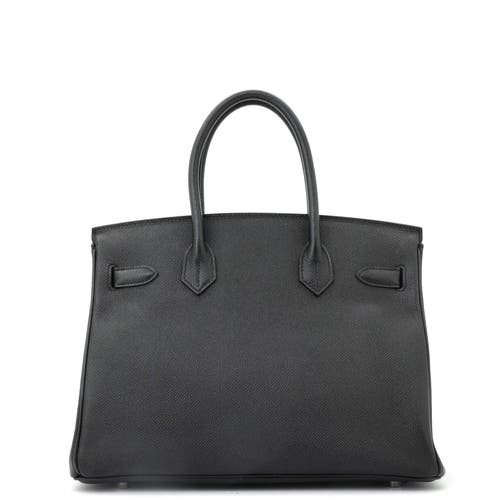 Pre-owned Hermes Hermes Birkin Handbag Black Epsom With Palladium Hardware 30 In Black
