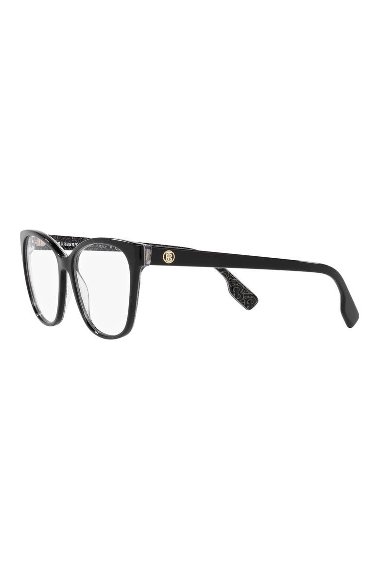 Caroline 53mm Square Optical Glasses, Alternate, color, BLACK