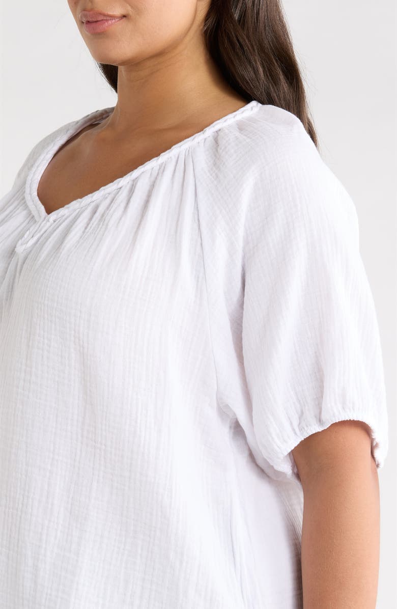 beachlunchlounge Xyla Cotton Gauze Top, Alternate, color,