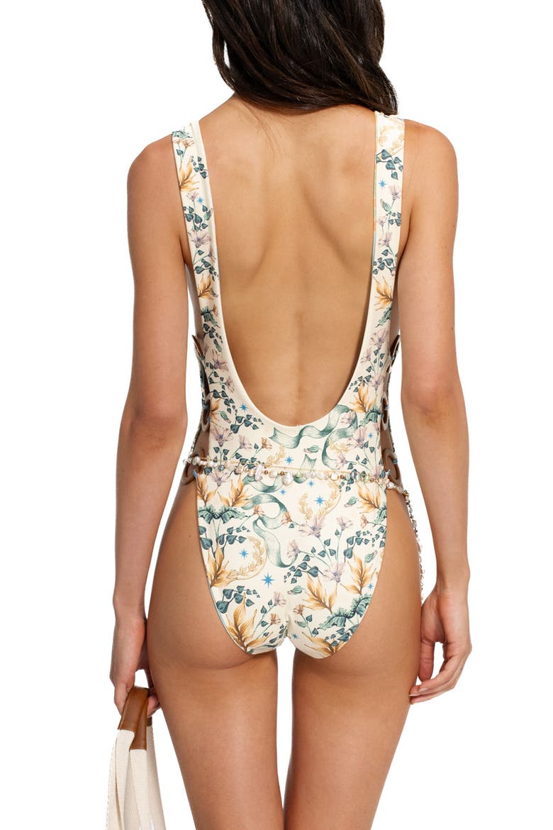 Yara Solstice Reversible One-Piece Swimsuit, Alternate, color, WHITE