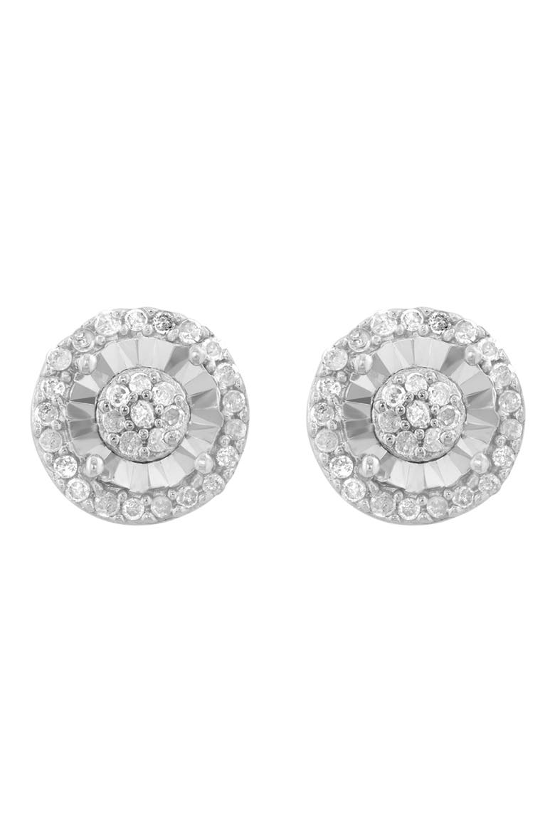 Sterling Silver Diamond Stud Earrings, Alternate, color, SILVER