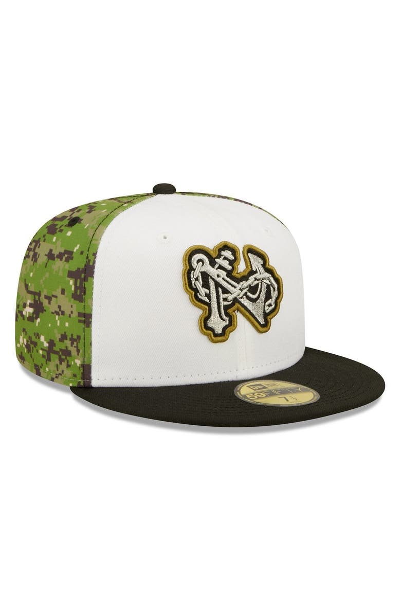 New Era Men's New Era White/Camo Norfolk Tides Theme Night 59FIFTY Fitted Hat, Alternate, color, 