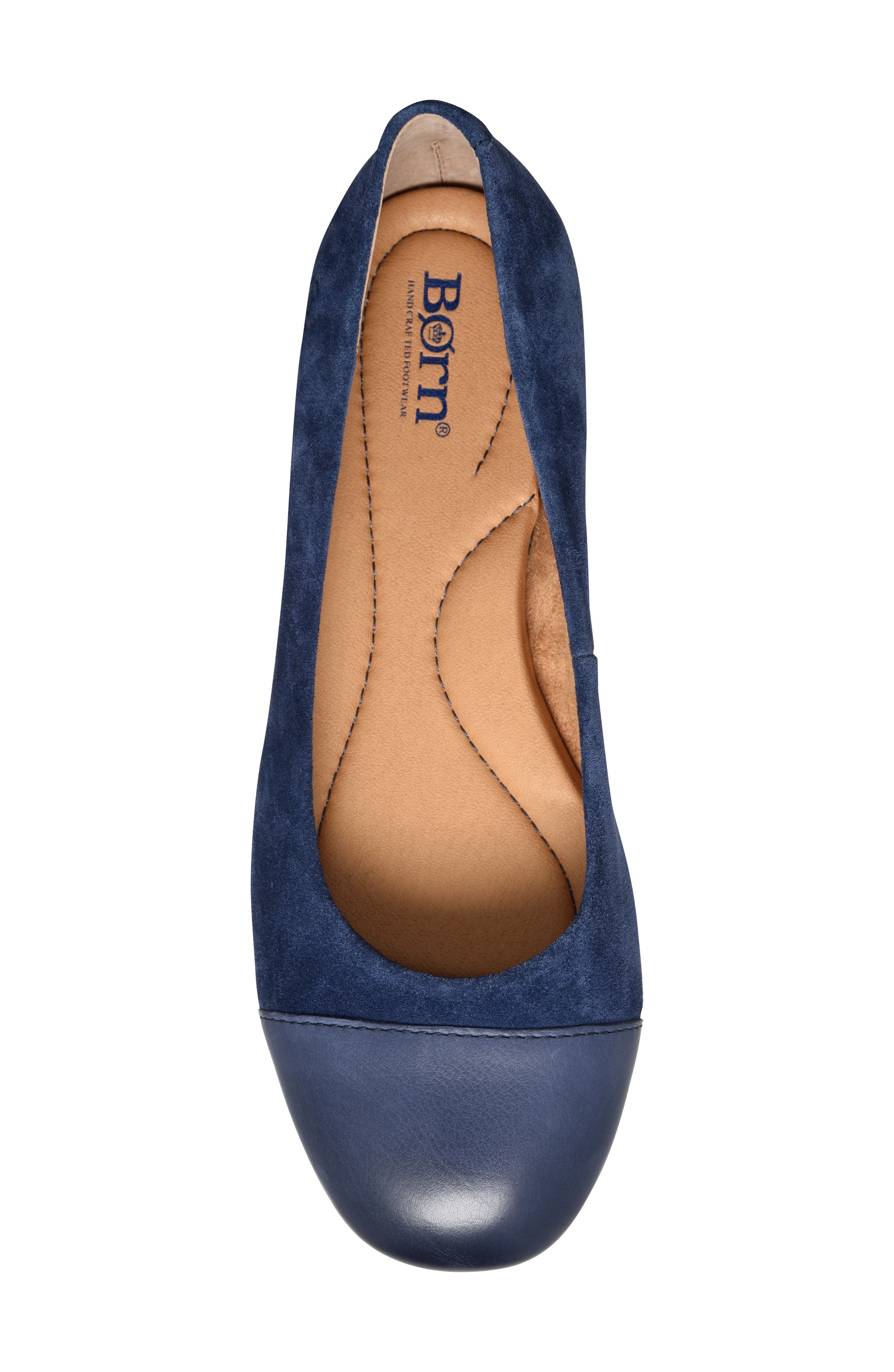 Børn Batti Mixed Media Ballet Flat, Alternate, color, Navy
