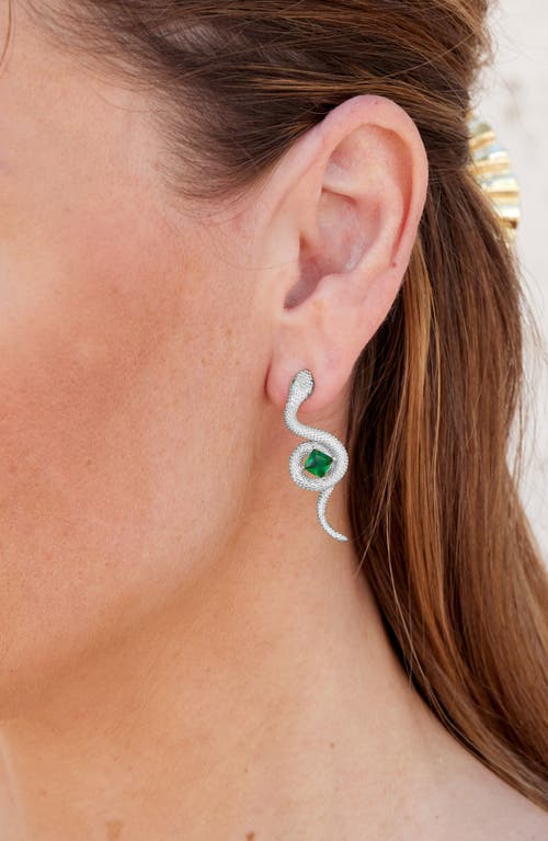 Savvy Cie Jewels Cubic Zirconia Snake Drop Earrings