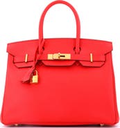Pre-Owned Hermes Birkin Handbag Pink Epsom with Gold Hardware 30